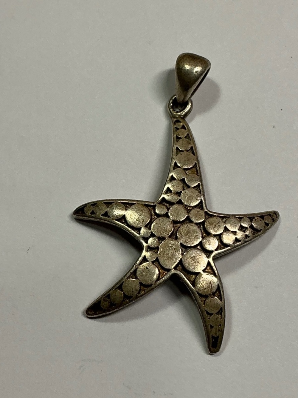 Vintage Sterling Silver Starfish Pendant. 1.75 inches long